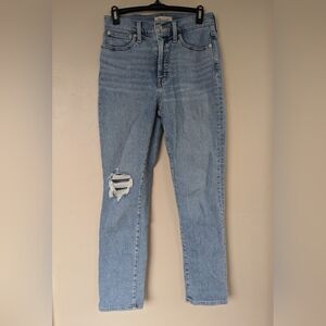 Madewell The Perfect Vintage Jean, Light Blue Distressed (SIZE 26)